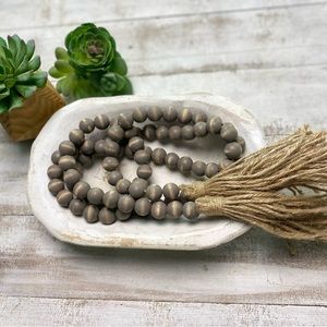 Grey beaded garland 54” long